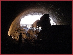 Brezno tunnel - breakthrough into shaft